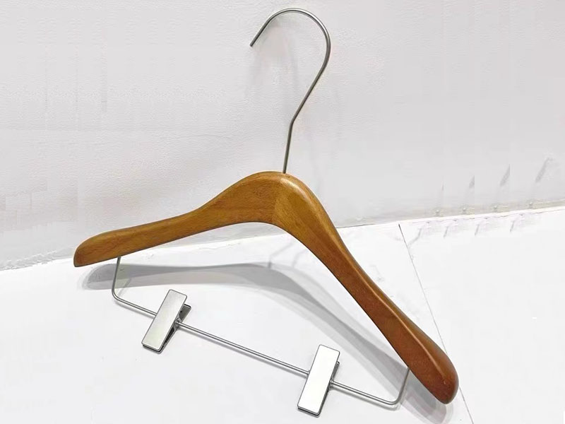 product-Walnut wooden hanger with black or silver metals ,custom hanger-LEEVANS-img