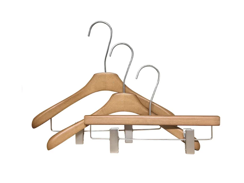 Natural and eco-friendly wooden hanger with custom logo