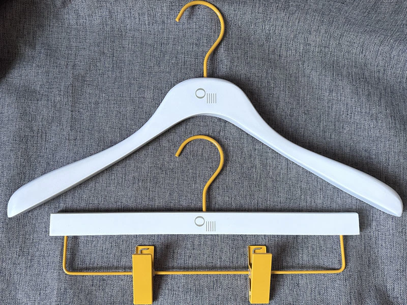Multi-purpose wood hanger in customized color , wooden hanger with brand