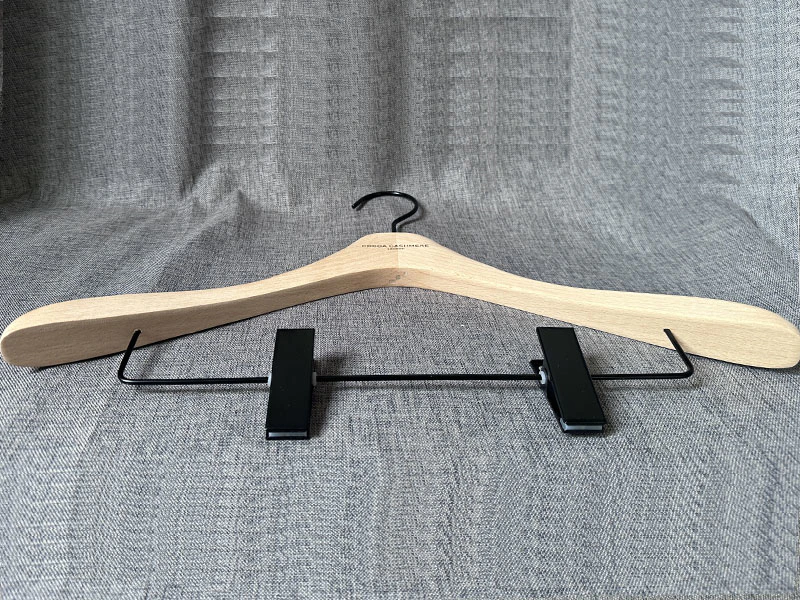 Strength and durability beech wooden hanger in natural color