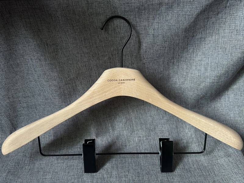Strength and durability beech wooden hanger in natural color