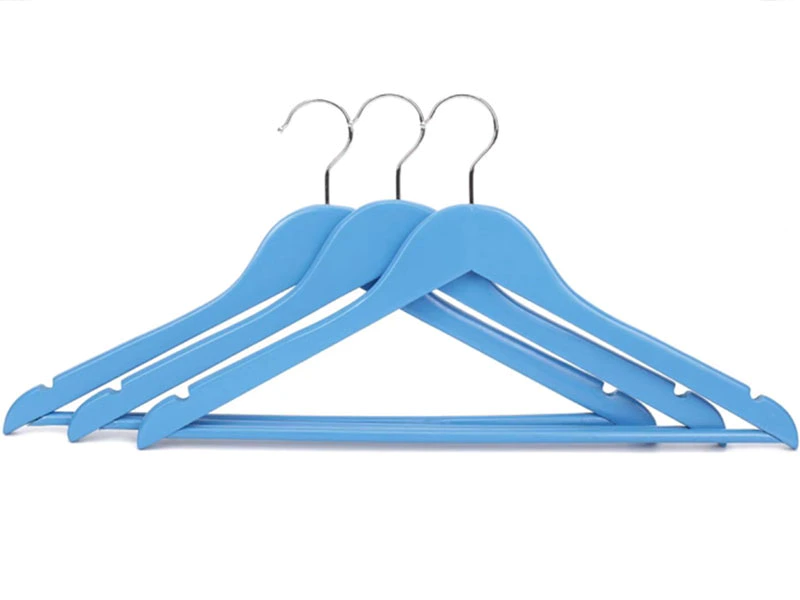 Personal design bule wooden hanger with brand logo