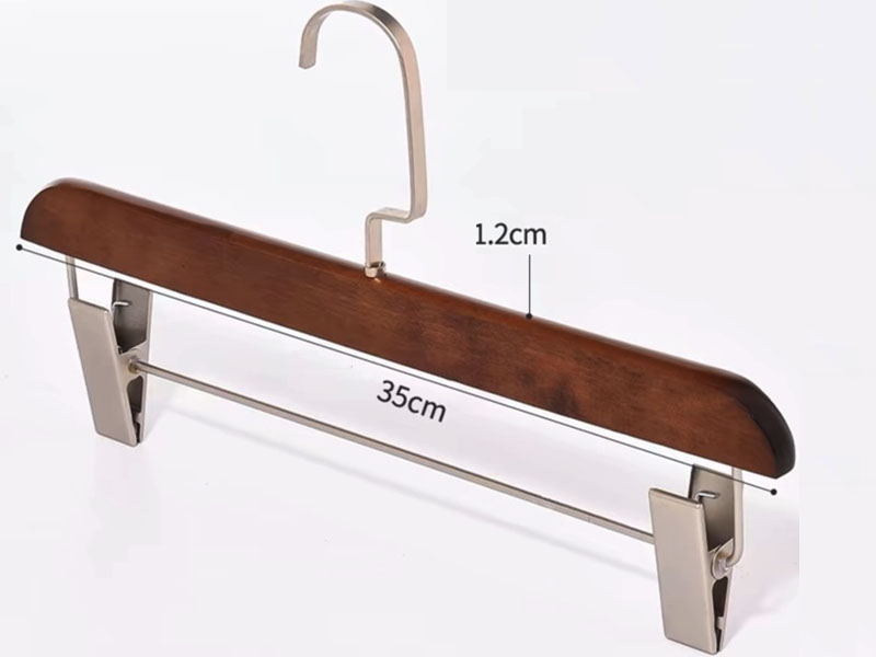 product-LEEVANS-Dark brown color wooden hanger for pants-img