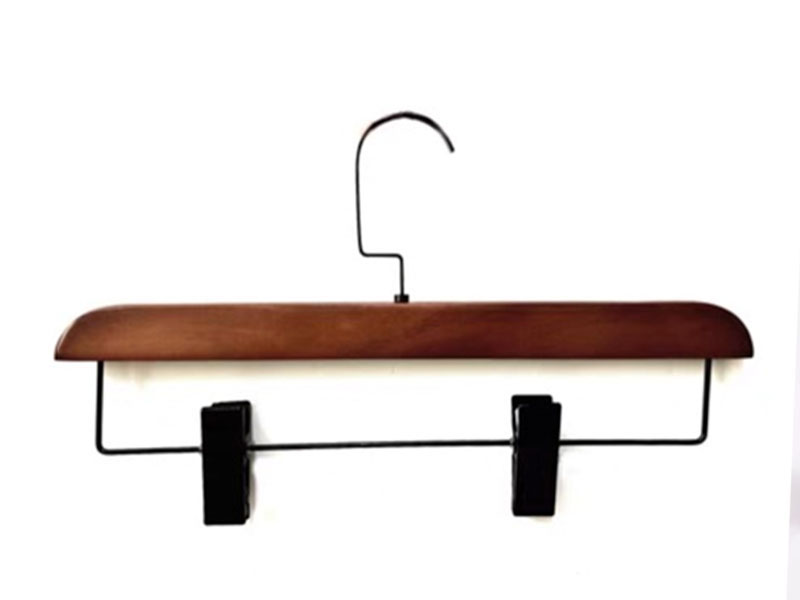 product-LEEVANS-Dark brown color wooden hanger for pants-img