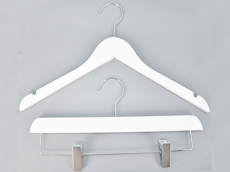 Custom matt white wooden hanger