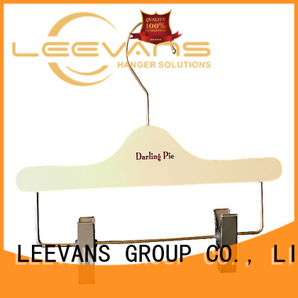LEEVANS Custom white wooden pant hangers for business for kids